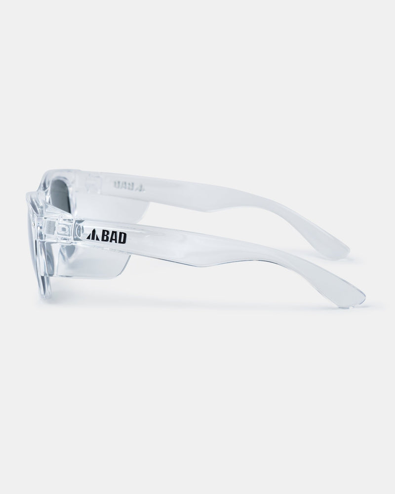 BAD LUCID™ POLARISED SAFETY SUNGLASSES (CLEAR/BLACK) - BAD WORKWEAR