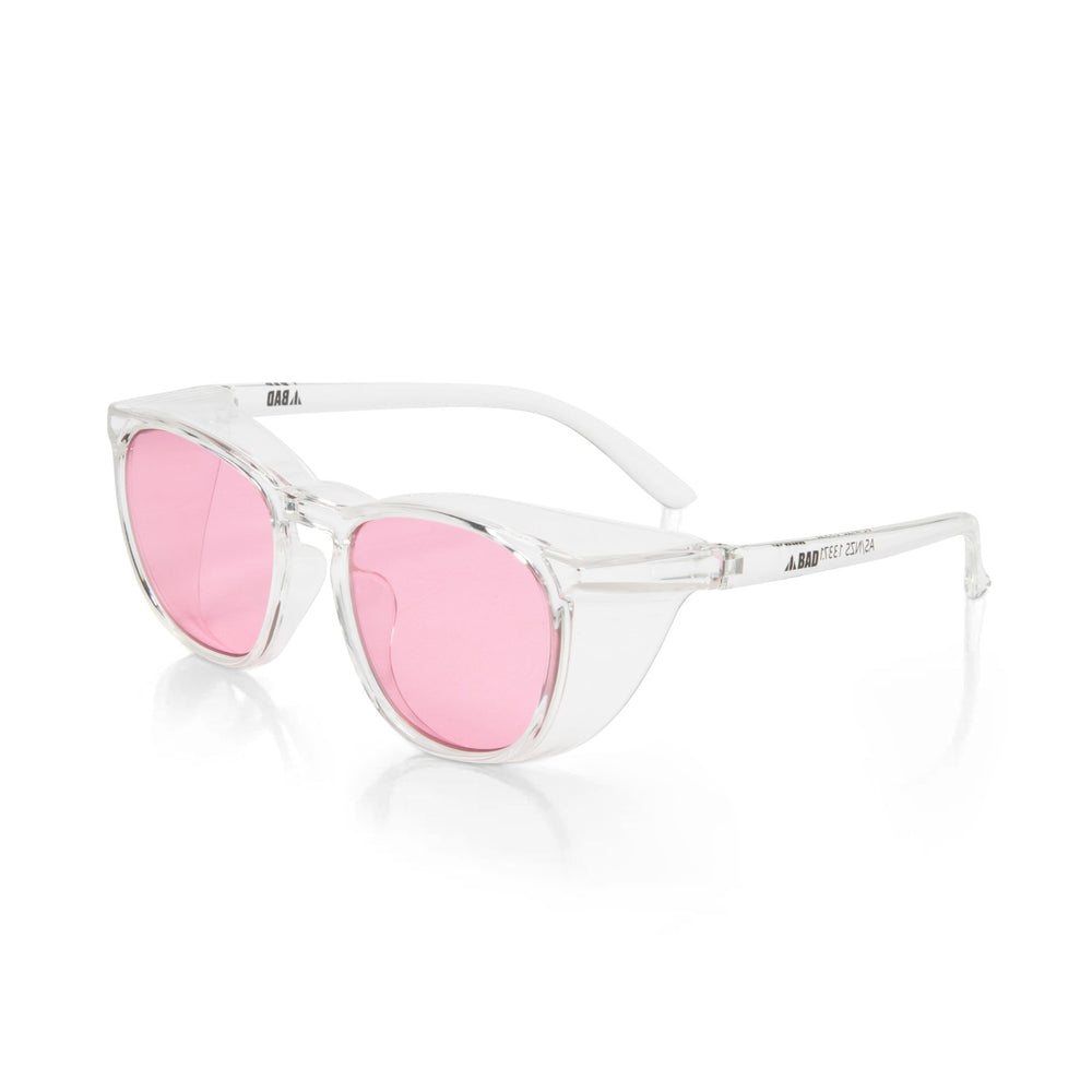 BAD WOMENS CRYSTAL™ SAFETY SUNGLASSES (CLEAR/PINK) - BAD WORKWEAR