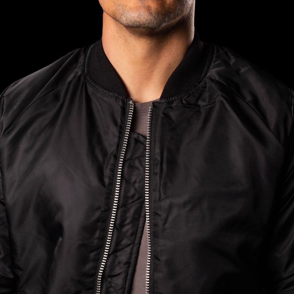 Reversible nylon bomber jacket with maxi monogram black - Men | BALMAIN